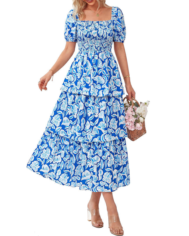 BloomBelle – Vintage Floral Smocked Dress