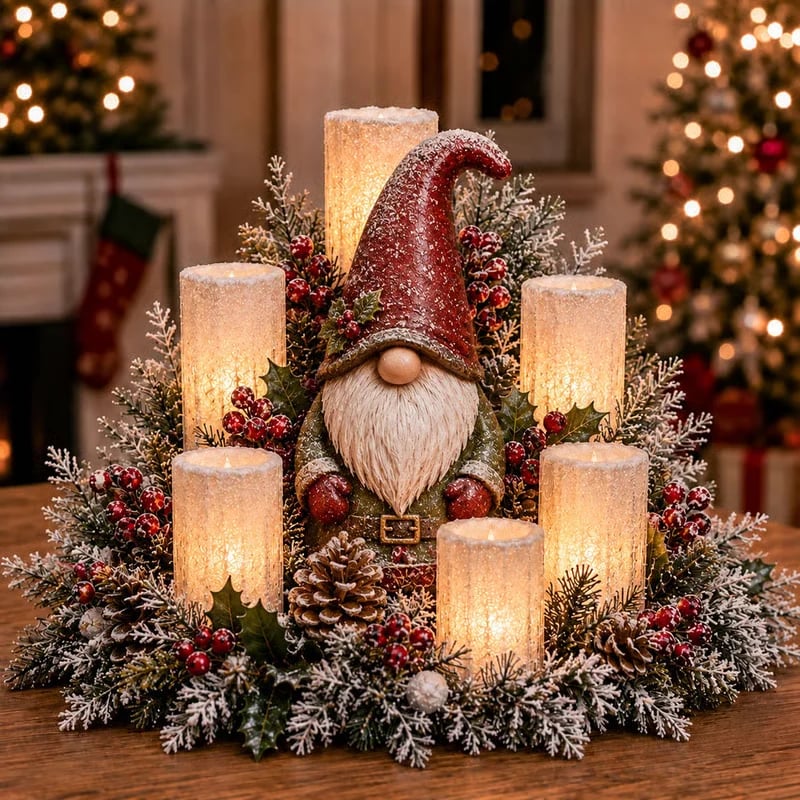 ChristmasCharm – Festive Lighted Table Centerpiece