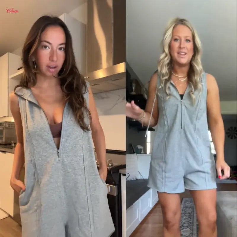 ActiveEase – Half-Zip Hooded Summer Romper