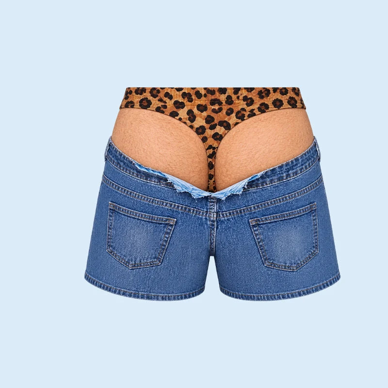 DenimFrenzy – Leopard Illusion Summer Shorts