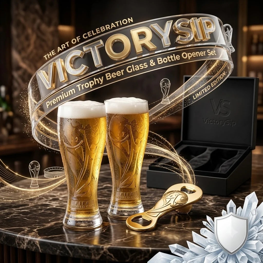 VictorySip – Premium Trophy Beer Glass & Bottle Opener Set