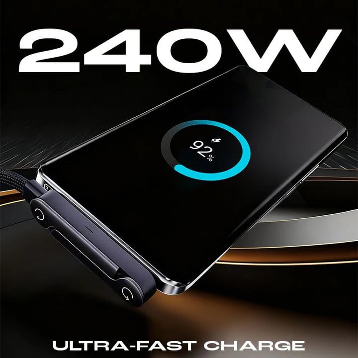 PowerDock – 240W USB-C Charging Cable With Phone Holder