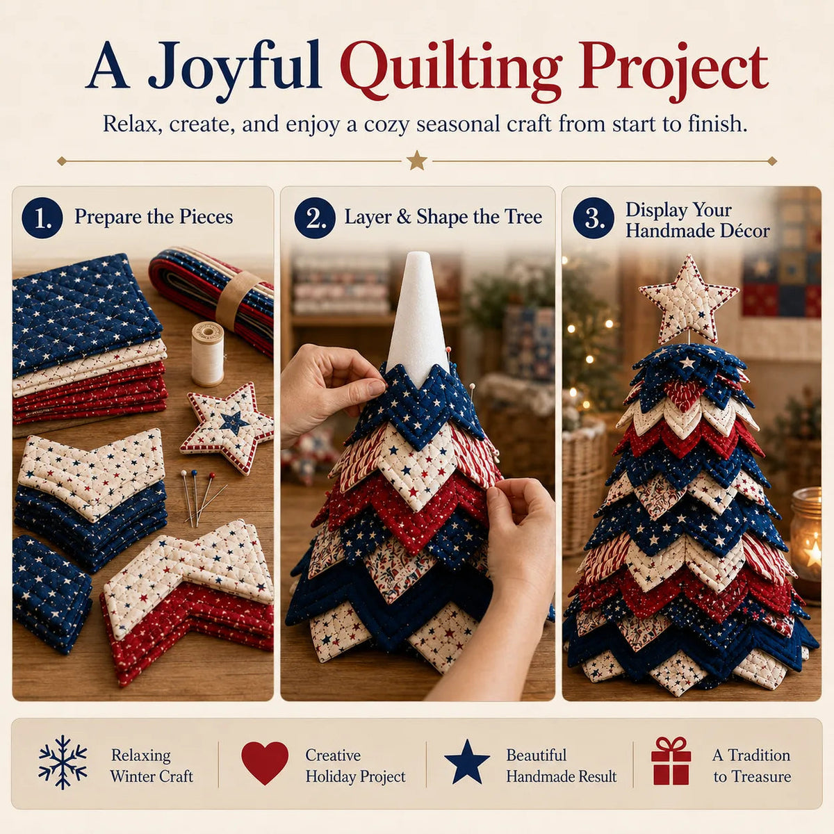 ChristmasStitch – Handmade Holiday Tree Quilt Kit