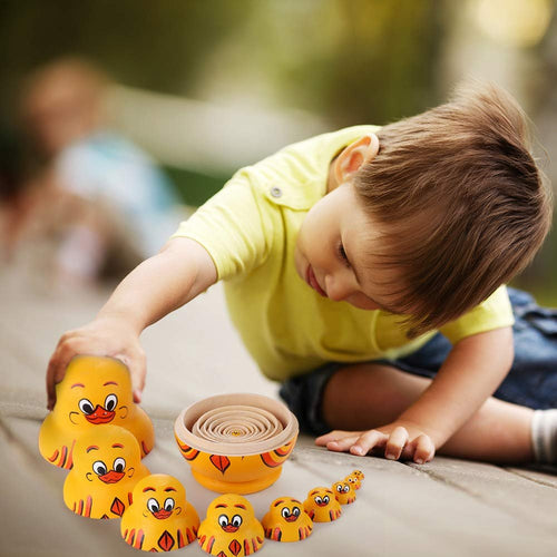 🔥LAST DAY 49% OFF🔥Wooden Yellow Duck Handmade Toys 10 PCS