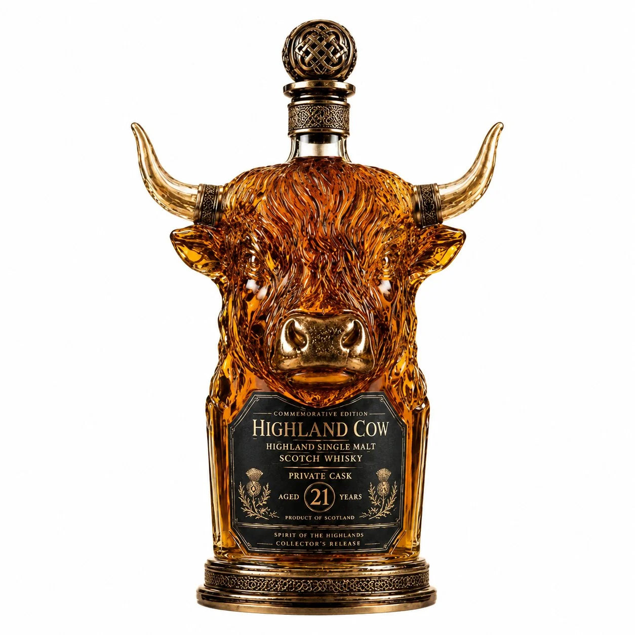 RegalHorn – Luxury Highland Cow Whisky Decanter