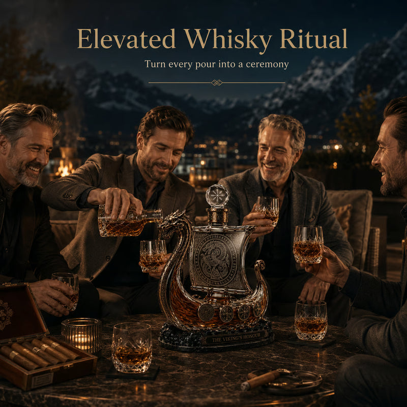 NorseLegacy – Crystal Dragon Ship Whiskey Decanter