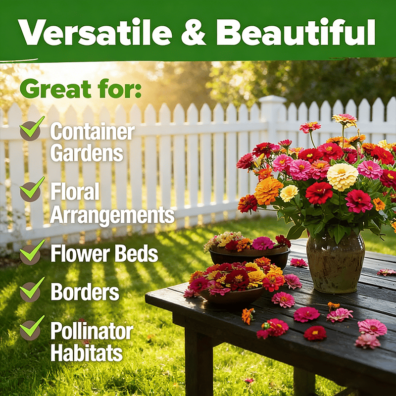 🔥Zinnia Seeds - Pure Seeds - No Filler -Heirloom Flower Seeds
