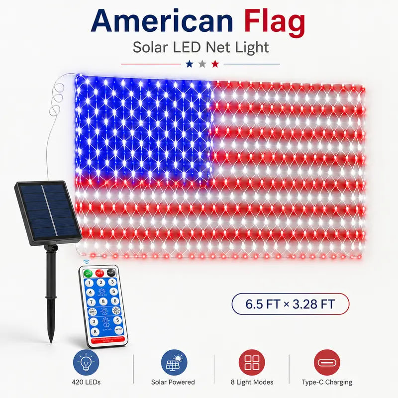 FreedomShine – Solar Powered Patriotic Flag Lights