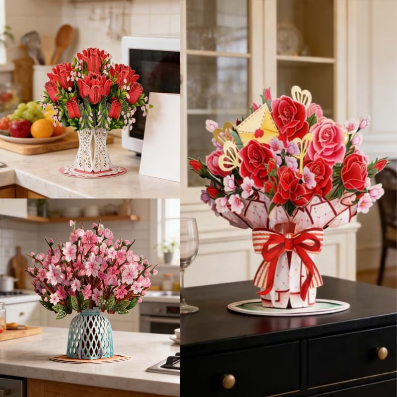 🌼💌 Forever-Blooming 3D Flower Pop-Up Card– Personalized Love Message & Everlasting Bloom 🎁