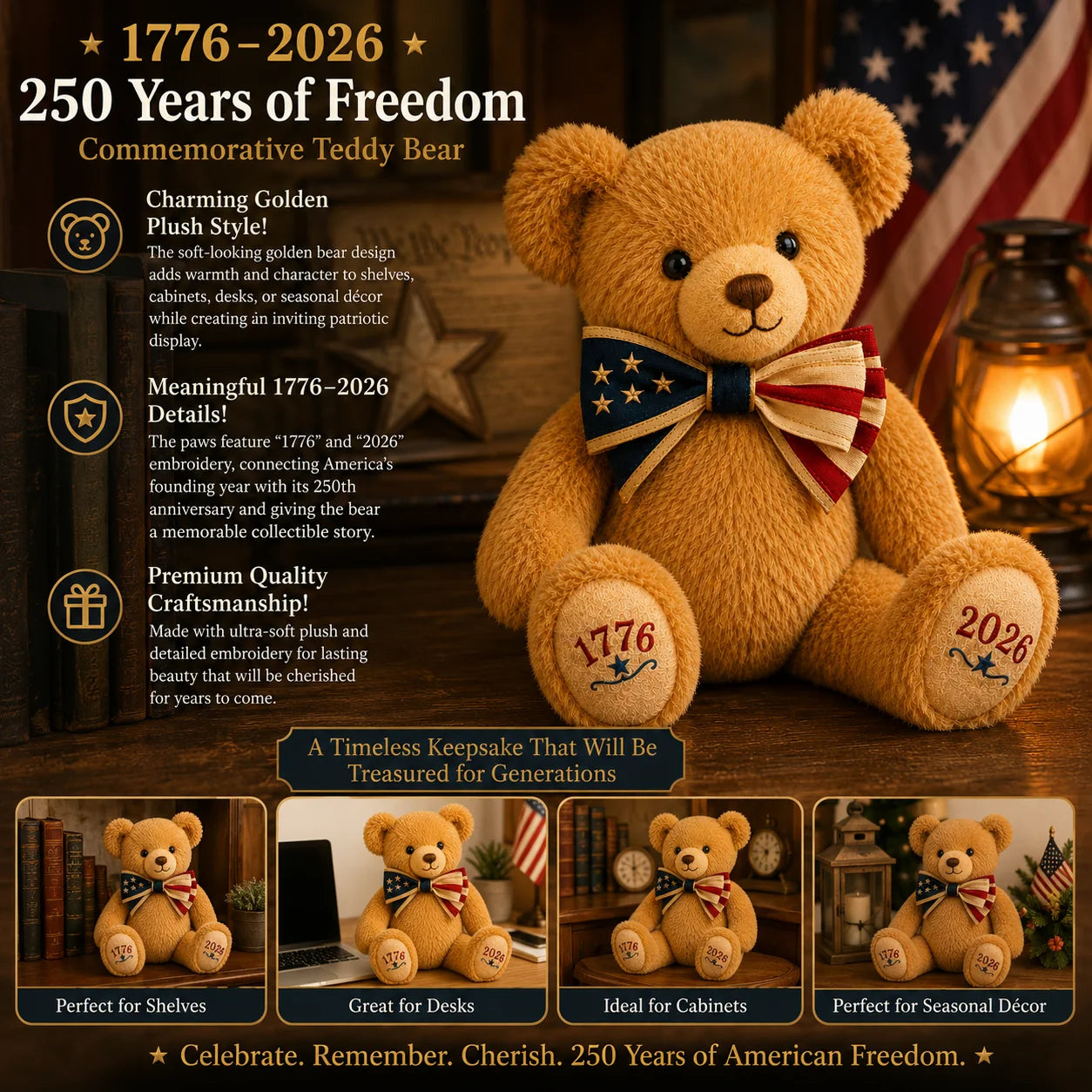 LibertyBear – 250th Anniversary Patriotic Teddy Bear