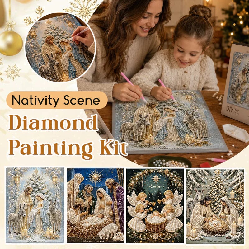 FaithGlow – Nativity Scene Diamond Painting Kit