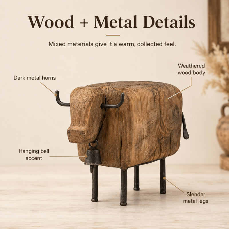 RusticRanch – Vintage Cow Tabletop Ornament
