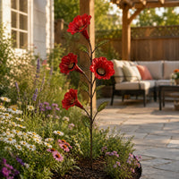 BloomCrest – Vintage Red Flower Hummingbird Feeder