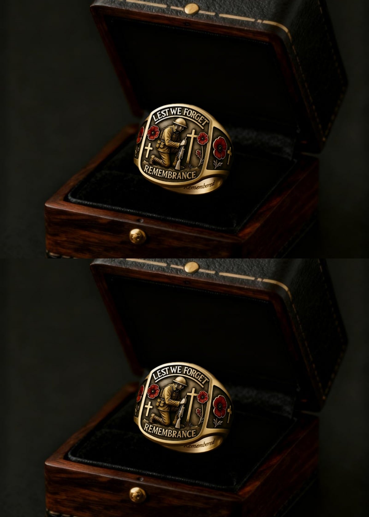 🔥Last Day 60% OFF🌹 2026 Remembrance Soldier Ring💍Lest We Forget — Honoring the Fallen