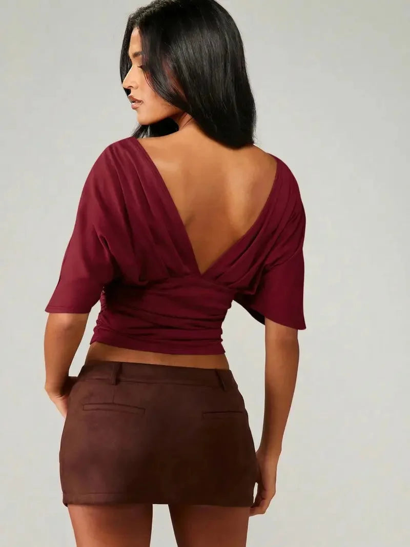 CurveLuxe – Waist-Cinching Bodycon T-Shirt