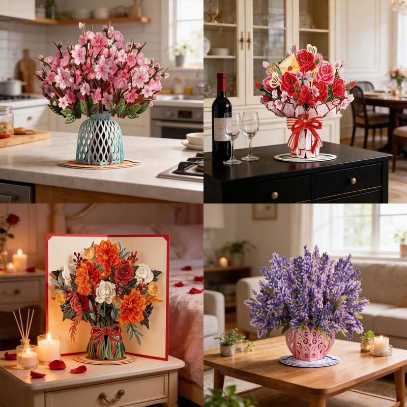 🌼💌 Forever-Blooming 3D Flower Pop-Up Card– Personalized Love Message & Everlasting Bloom 🎁