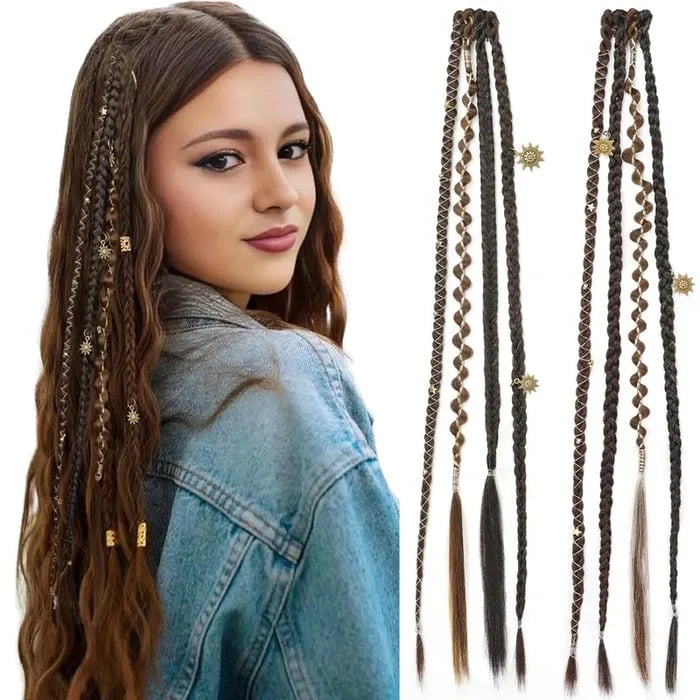BohoGlow – Beaded Clip-In Braids
