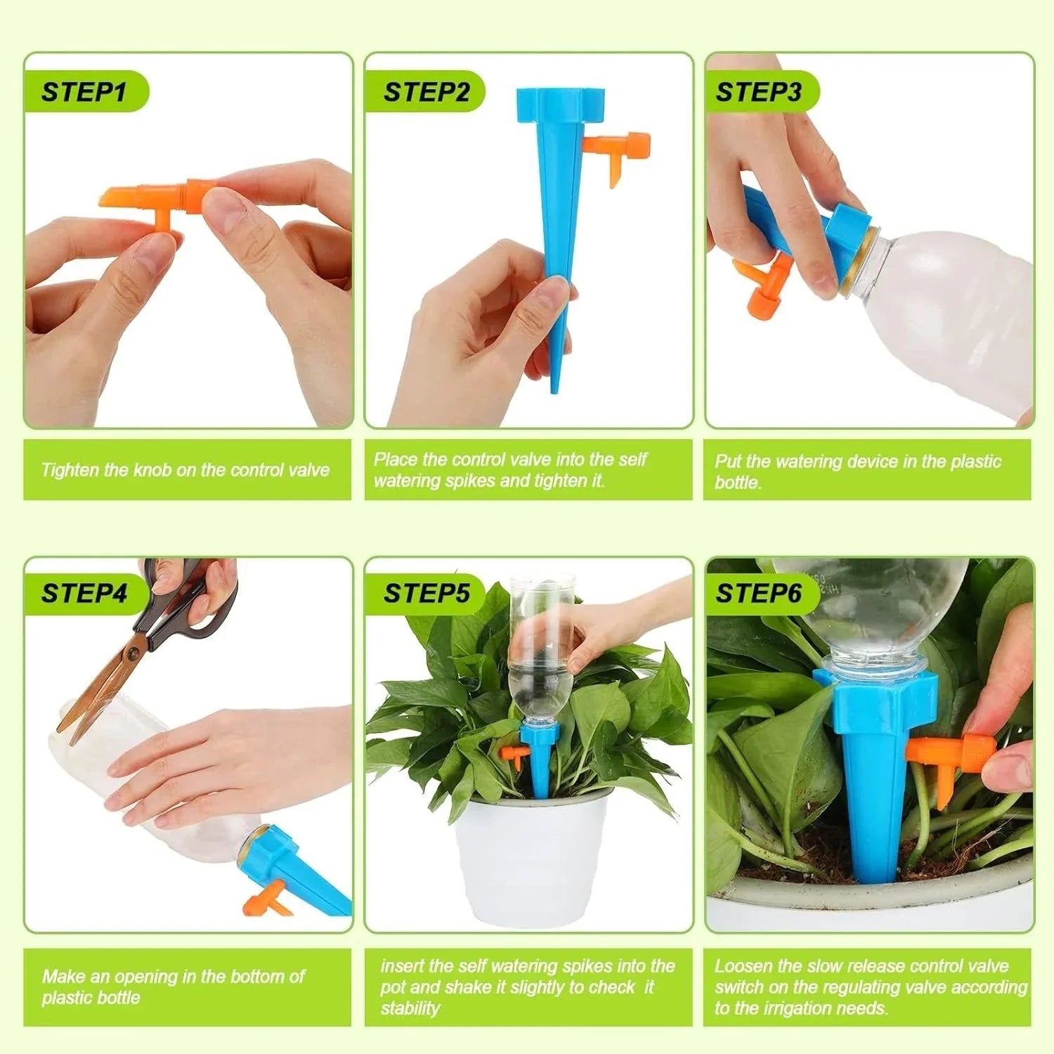 PlantFlow – Adjustable Self-Watering Spikes