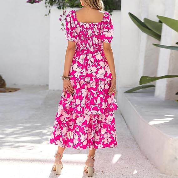 BloomBelle – Vintage Floral Smocked Dress