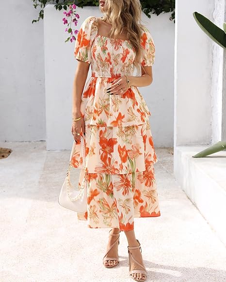 BloomBelle – Vintage Floral Smocked Dress