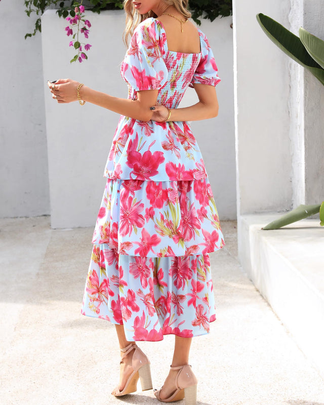 BloomBelle – Vintage Floral Smocked Dress