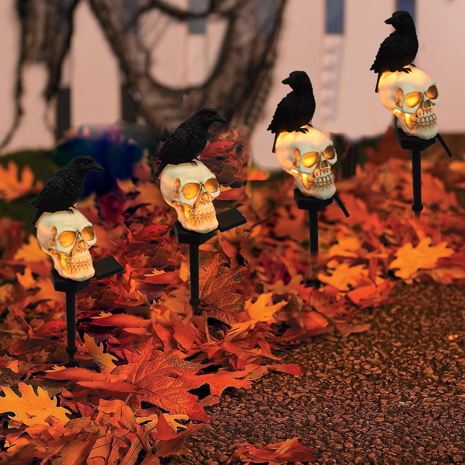 RavenGuard – Animated Solar Skull Garden Stake