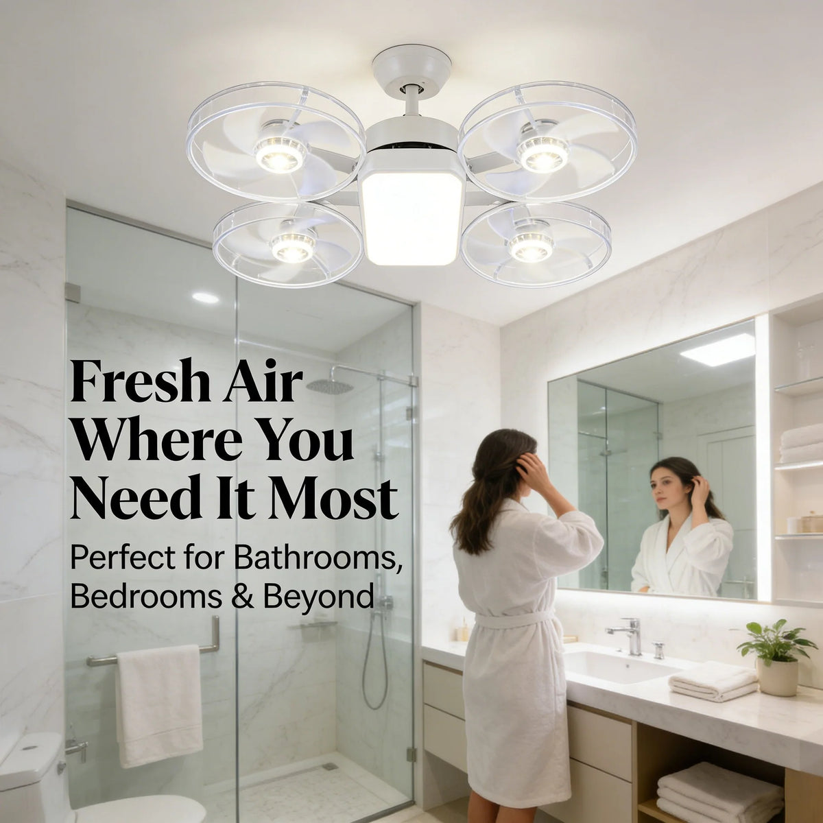 AeroLuxe – Foldable Blade Ceiling Fan Light