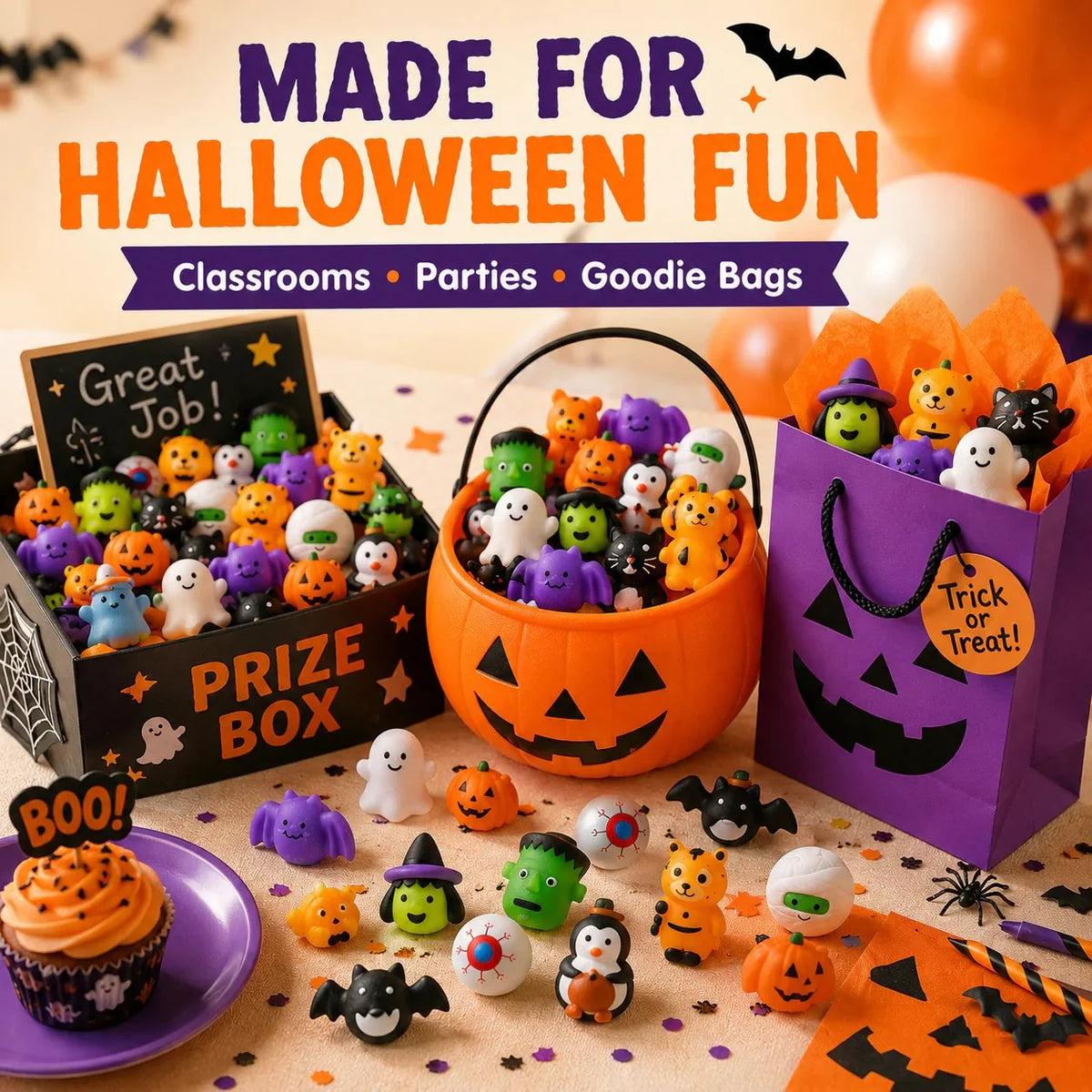 SpookJoy – 30-Piece Halloween Mochi Squishy Toy Set