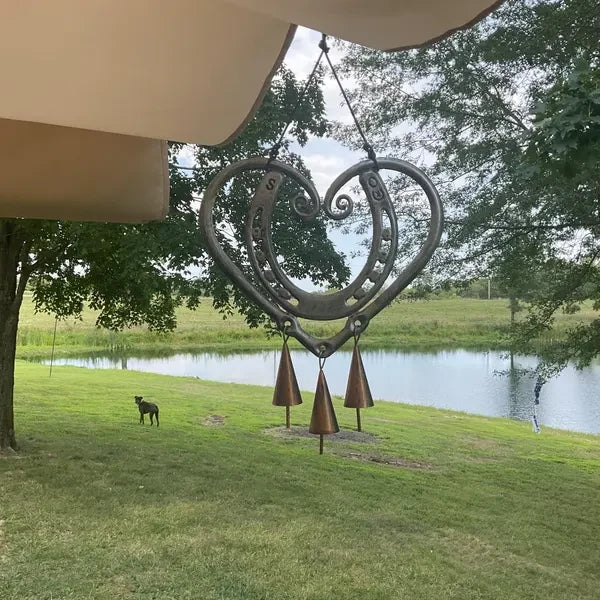 HeartForge – Handmade Horseshoe Heart Wind Chime
