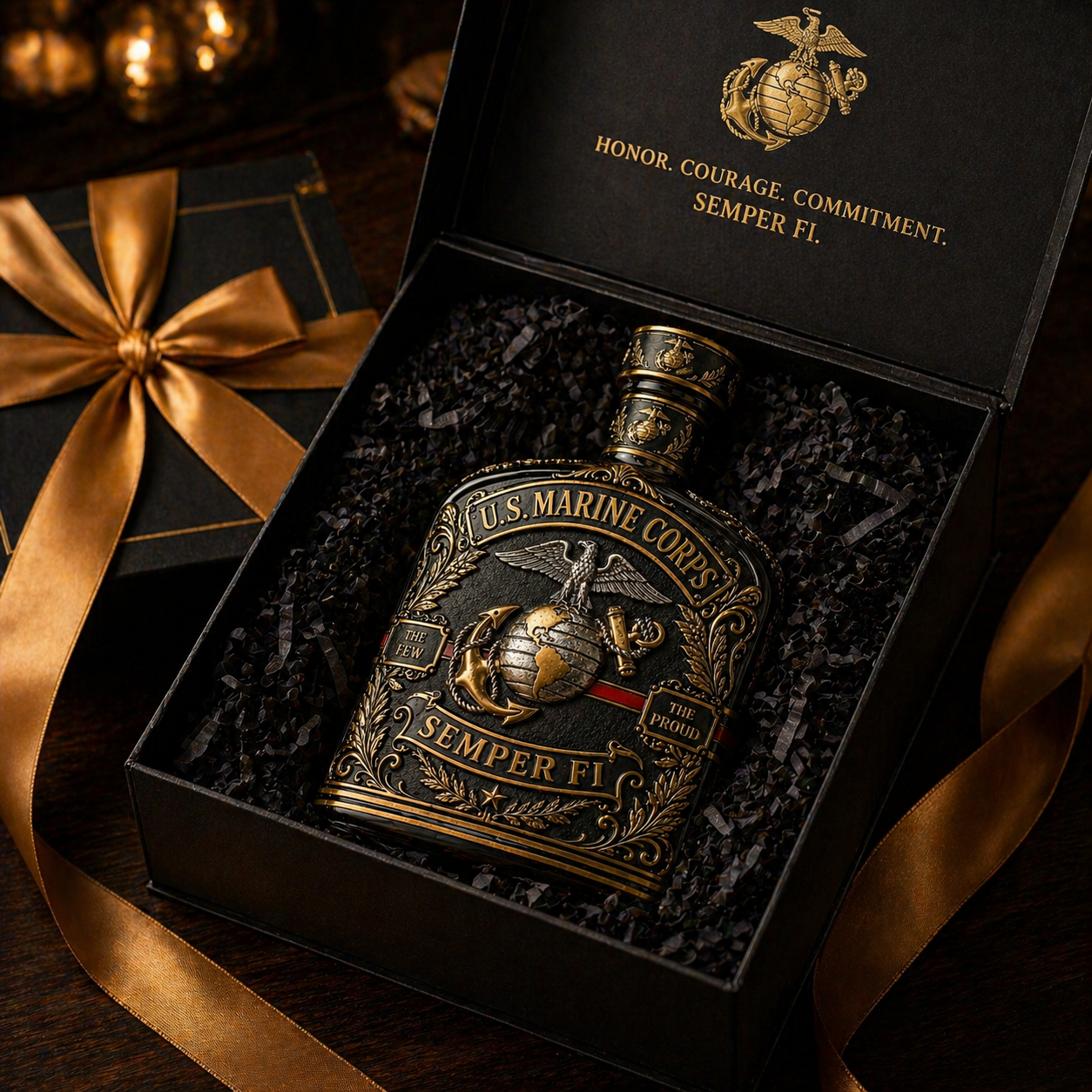 U.S. Marine Corps Semper Fi Commemorative Whiskey Decanter -✈️ BUY 2 FREE SHIPPING