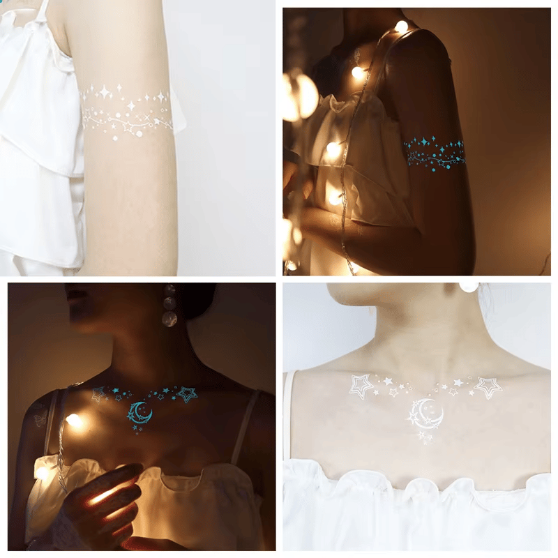 NeonFlutter – Luminous Butterfly Temporary Tattoo Stickers
