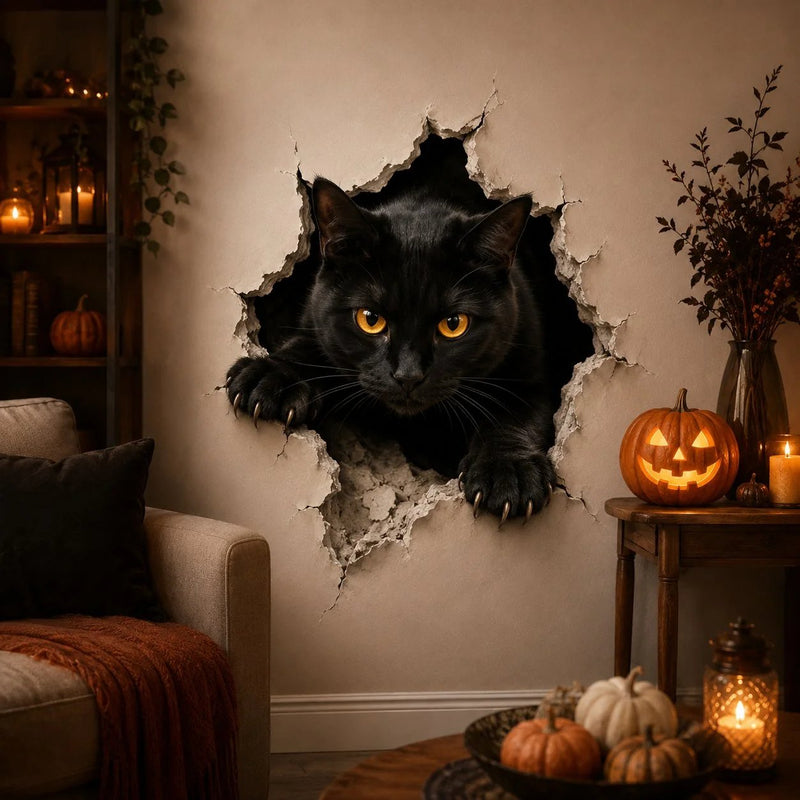 HauntOra – Halloween Witch Break-In Wall Decal