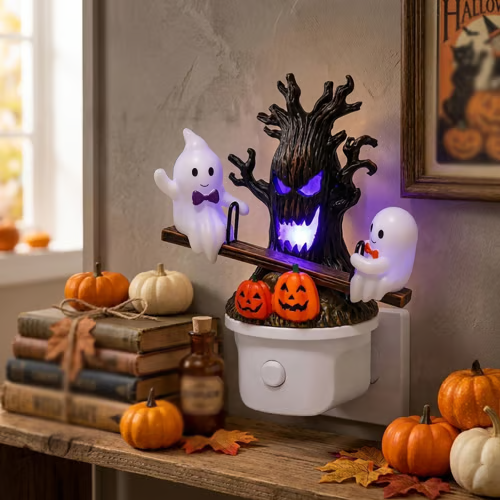 HauntedHaven – Glowing Ghost Tree Night Light