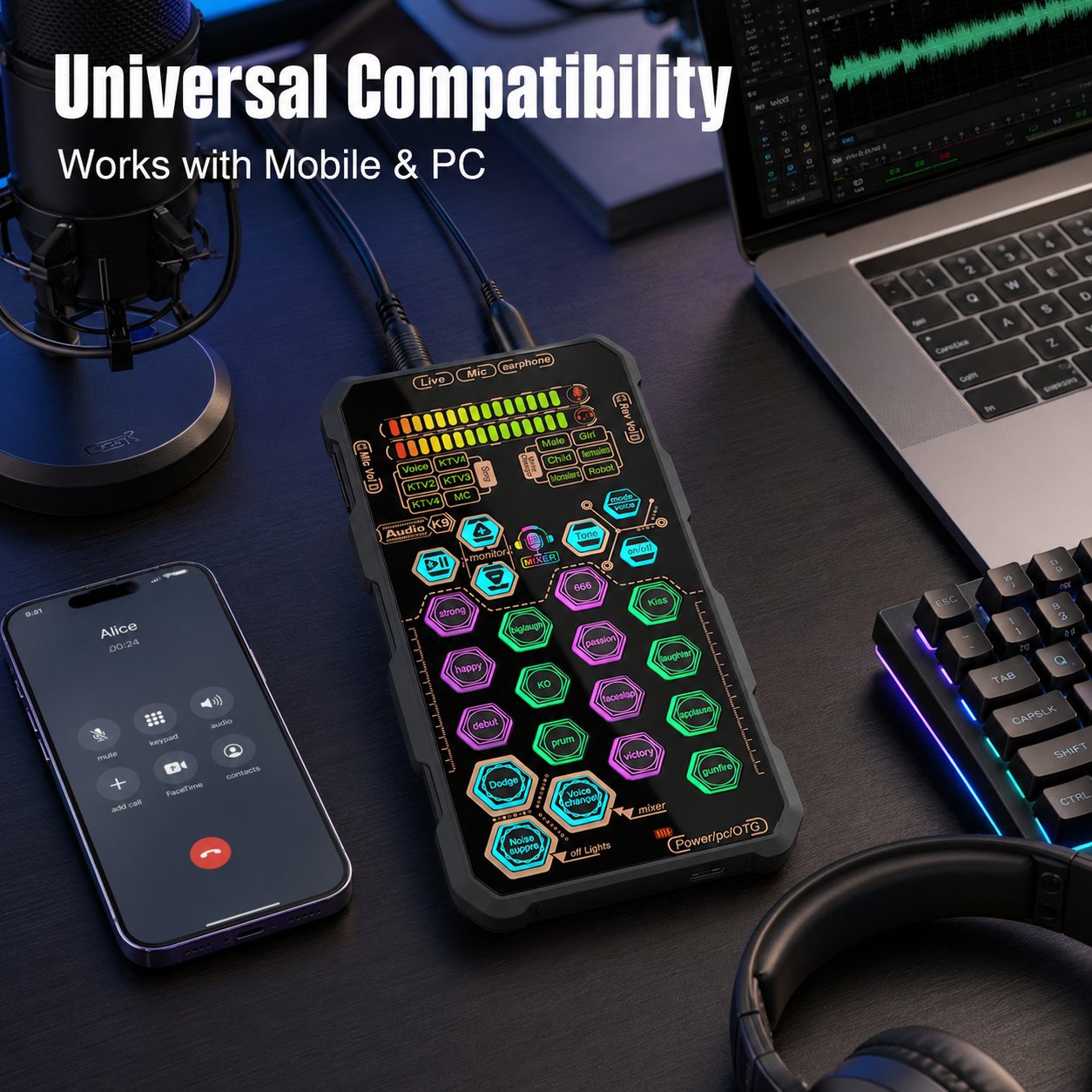 🎤Live Sound Card – Portable Voice Changer