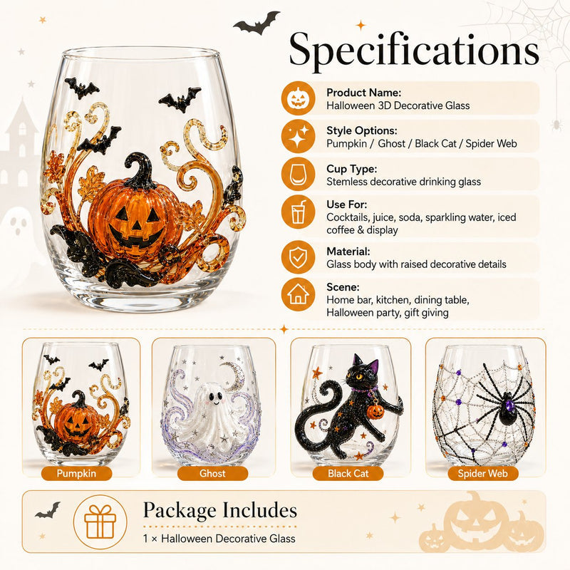 SpookySip – Artisan Halloween Drinking Glass