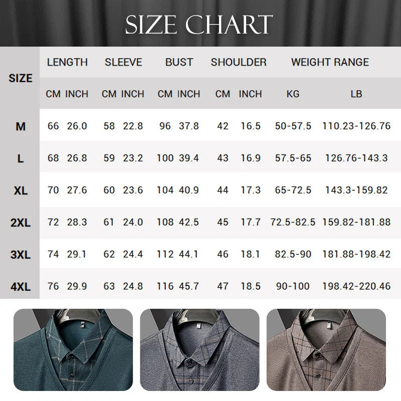EliteLayer – Classic Faux Layered Long Sleeve Polo Shirt