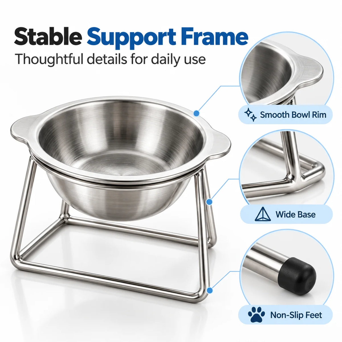PawDine – Stainless Steel Bowl With Raised Stand