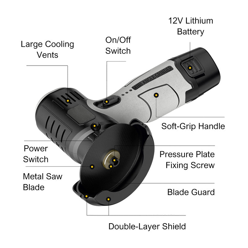 PowerEdge – 12V Mini Angle Grinder Kit