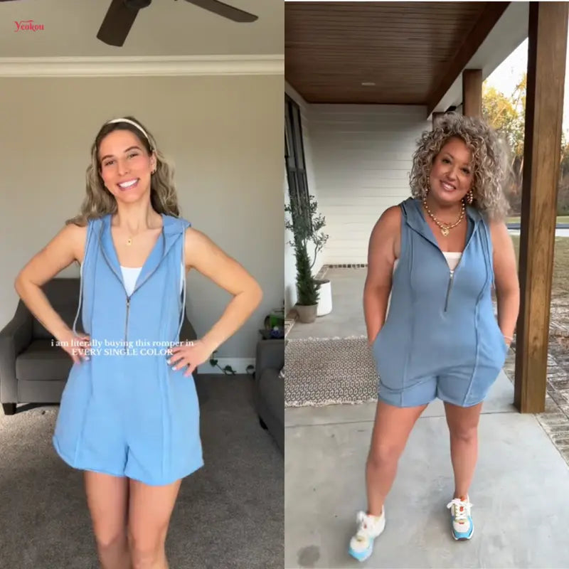 ActiveEase – Half-Zip Hooded Summer Romper