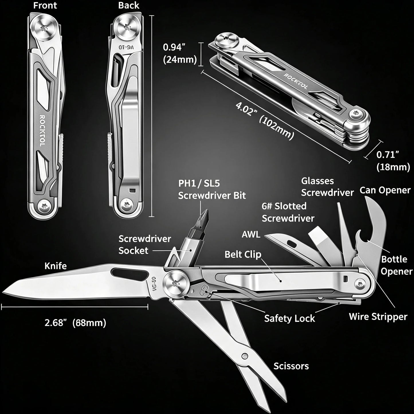 GearForge | Premium 12-in-1 Stainless Steel Multi-Tool