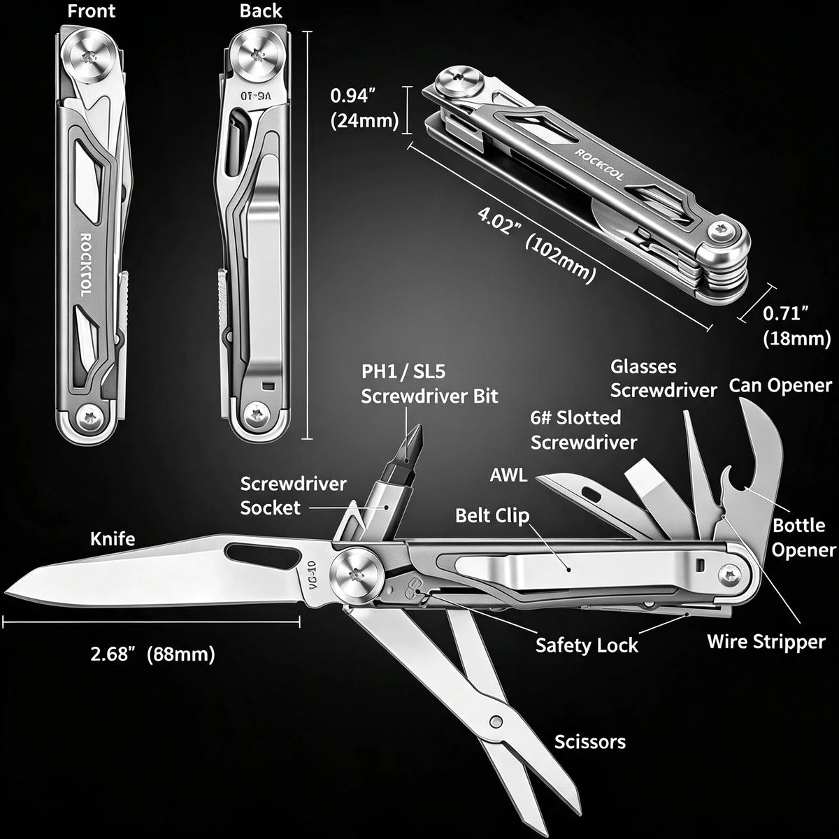 GearForge | Premium 12-in-1 Stainless Steel Multi-Tool