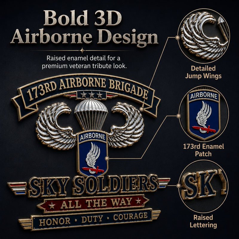 SkyForce – 173rd Airborne Brigade Metal Car Emblem