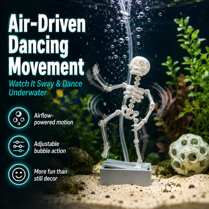 AquaBones – Dancing Skeleton Aquarium Ornament