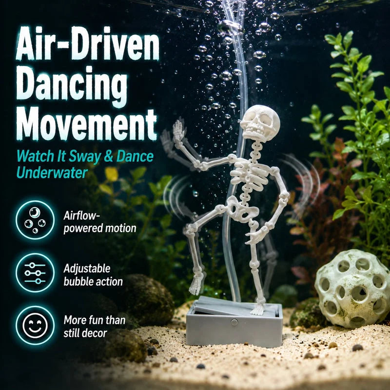 AquaBones – Dancing Skeleton Aquarium Ornament