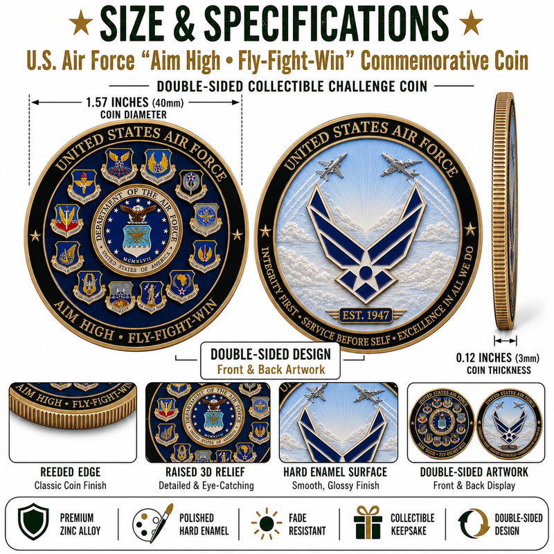 AirCrest – Aim High • Fly-Fight-Win Commemorative Coin