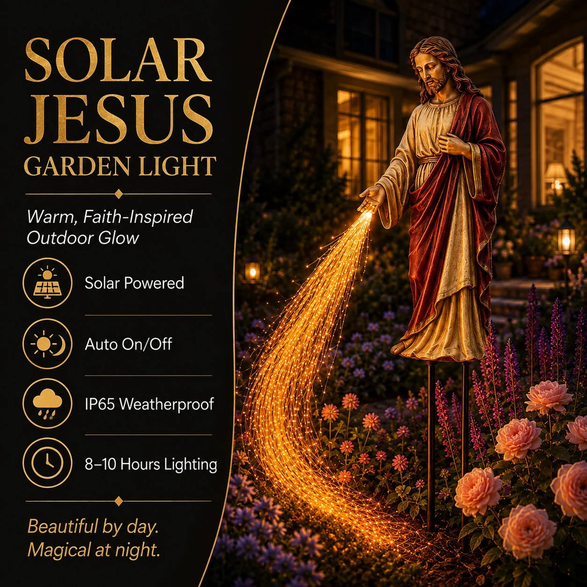 FaithGlow – Solar Jesus Fiber Optic Garden Light