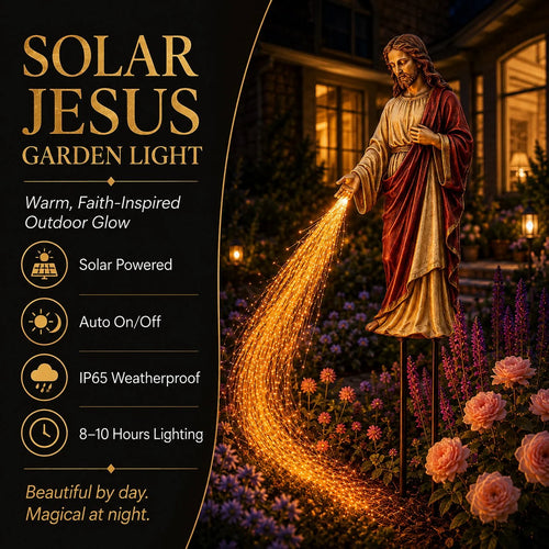 FaithGlow – Solar Jesus Fiber Optic Garden Light