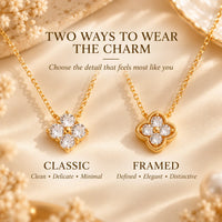 Avelune – 14K Gold-Plated Four-Leaf Zircon Necklace