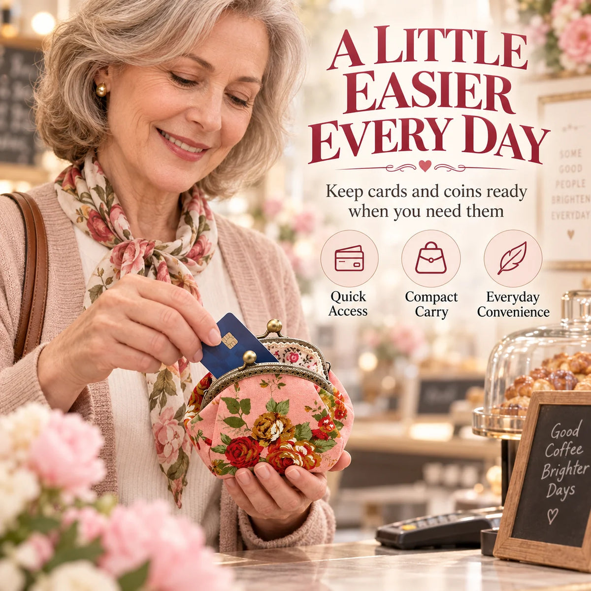 BloomBelle – Vintage Floral Mini Purse