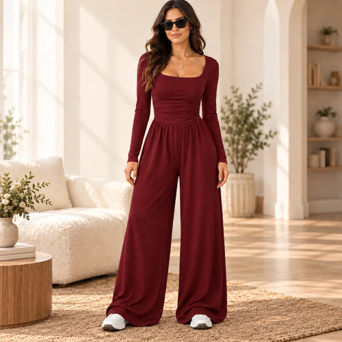 LunaBelle – Women’s Square-Neck Jumpsuit